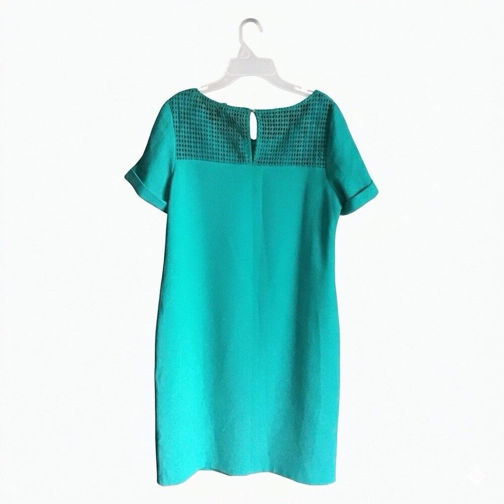 The Limited Emerald Green Crochet Lattice Shift Dress Size Small Office Career - Picture 3 of 5